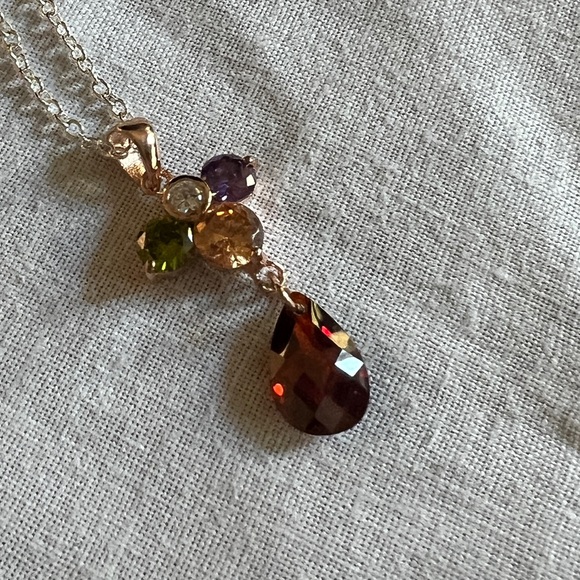 Gemstones Pendant in Rose Gold - Picture 3 of 9